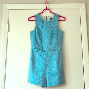Metallic Blue Topshop Romper